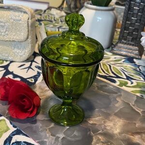 Vintage Viking Glass Covered Candy Dish